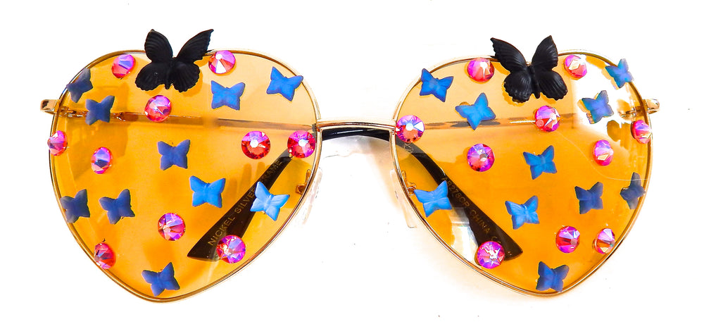 FAIRY REBEL CHIMAERA BIRDWING RAVEN BUTTERFLY JUMBO HEART SUNGLASSSES