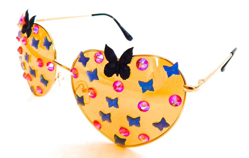 FAIRY REBEL CHIMAERA BIRDWING RAVEN BUTTERFLY JUMBO HEART SUNGLASSSES