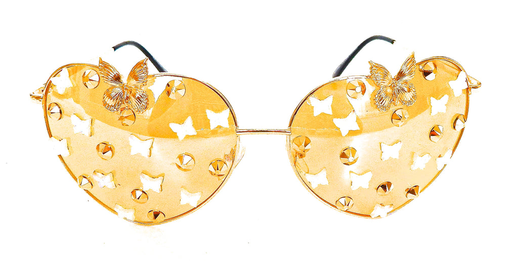 FAIRY REBEL CHIMAERA BIRDWING GILT BUTTERFLY JUMBO HEART SUNGLASSSES