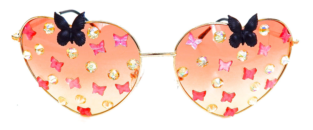 FAIRY REBEL MONARCH RAVEN BUTTERFLY JUMBO HEART SUNGLASSSES