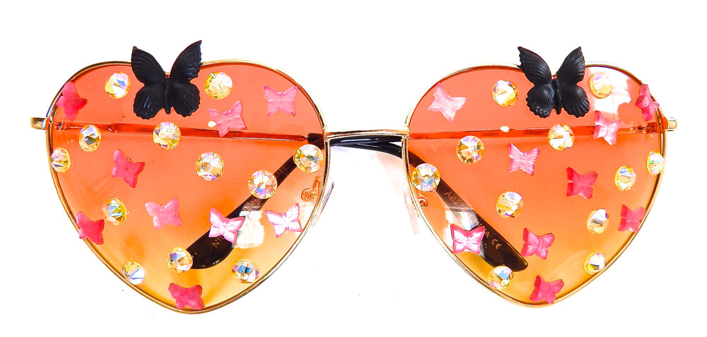 FAIRY REBEL MONARCH RAVEN BUTTERFLY JUMBO HEART SUNGLASSSES