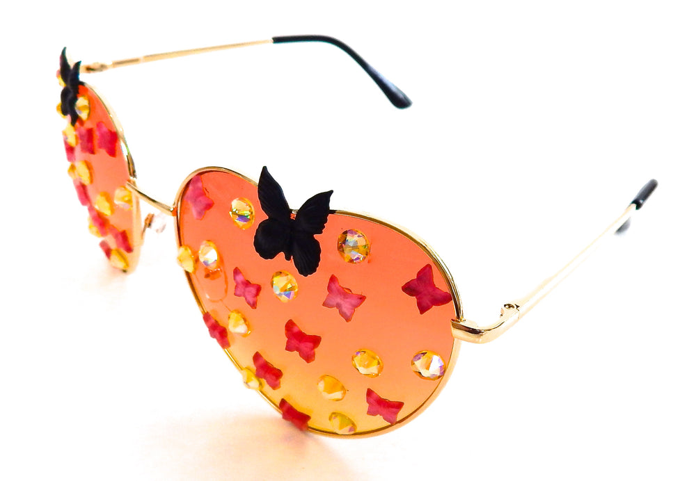 FAIRY REBEL MONARCH RAVEN BUTTERFLY JUMBO HEART SUNGLASSSES
