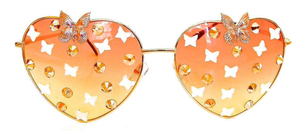 FAIRY REBEL MONARCH ROMANTICA BUTTERFLY JUMBO HEART SUNGLASSSES