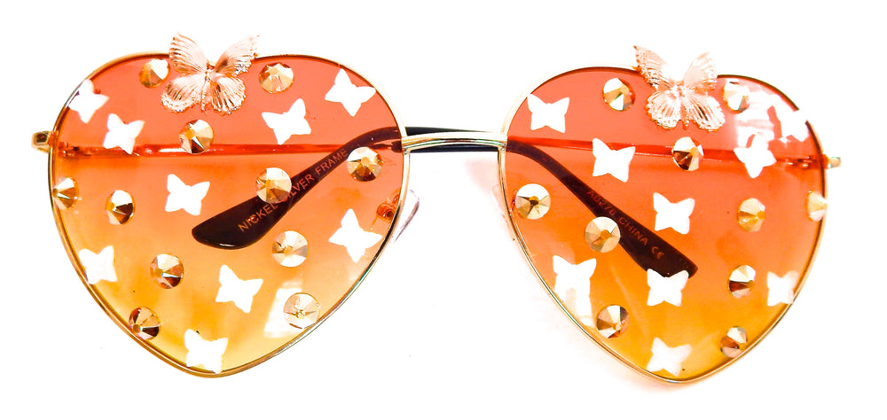 FAIRY REBEL MONARCH ROMANTICA BUTTERFLY JUMBO HEART SUNGLASSSES