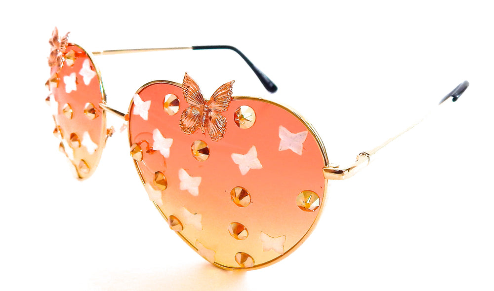 FAIRY REBEL MONARCH ROMANTICA BUTTERFLY JUMBO HEART SUNGLASSSES