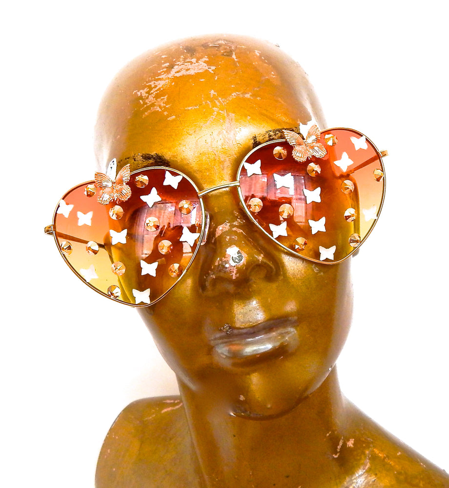 FAIRY REBEL MONARCH ROMANTICA BUTTERFLY JUMBO HEART SUNGLASSSES