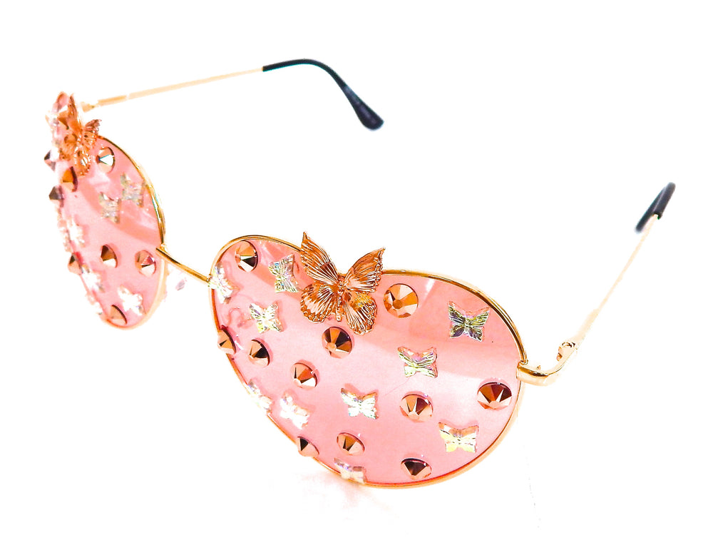 FAIRY REBEL PEACH EMPEROR ROMANTICA BUTTERFLY JUMBO HEART SUNGLASSSES