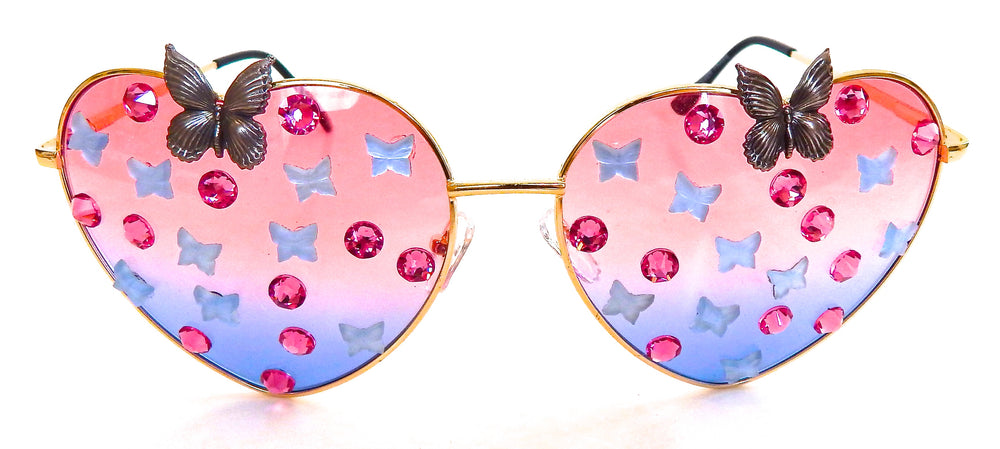 FAIRY REBEL PEACOCK SWALLOWTAIL RANSOM BUTTERFLY JUMBO HEART SUNGLASSSES