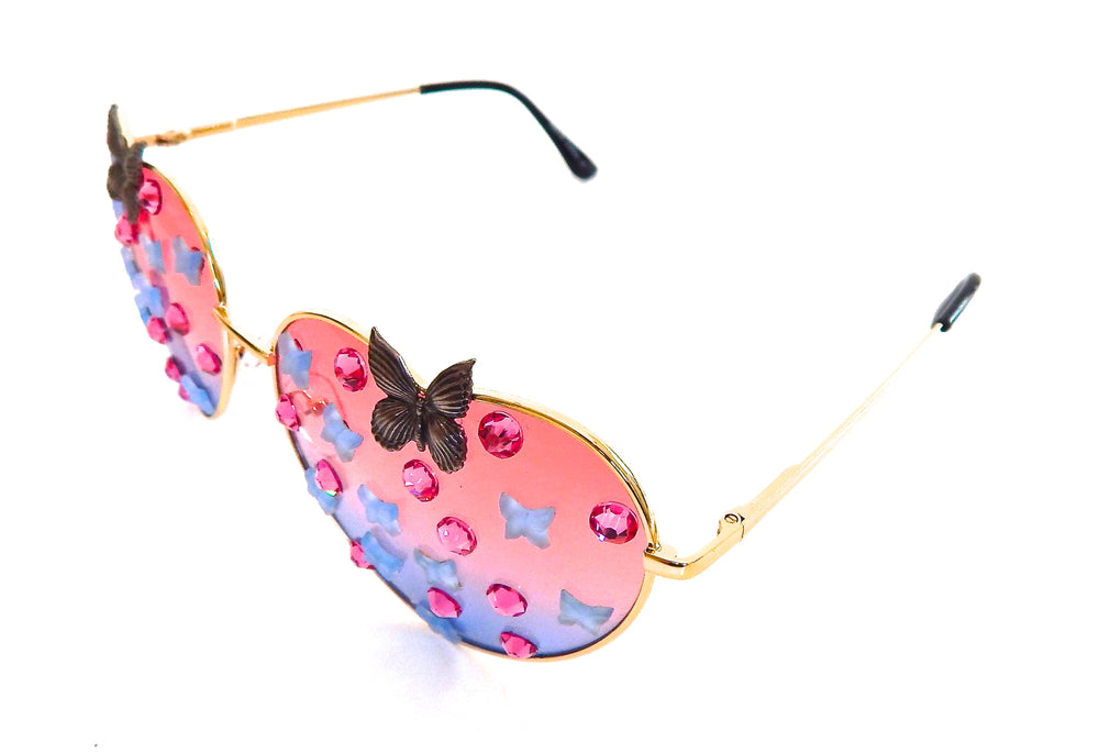 FAIRY REBEL PEACOCK SWALLOWTAIL RANSOM BUTTERFLY JUMBO HEART SUNGLASSSES