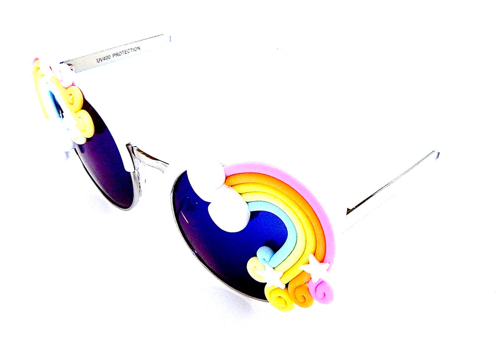 FANTASIA PASTEL RAINBOW ACID COCO WHITE GLASSES