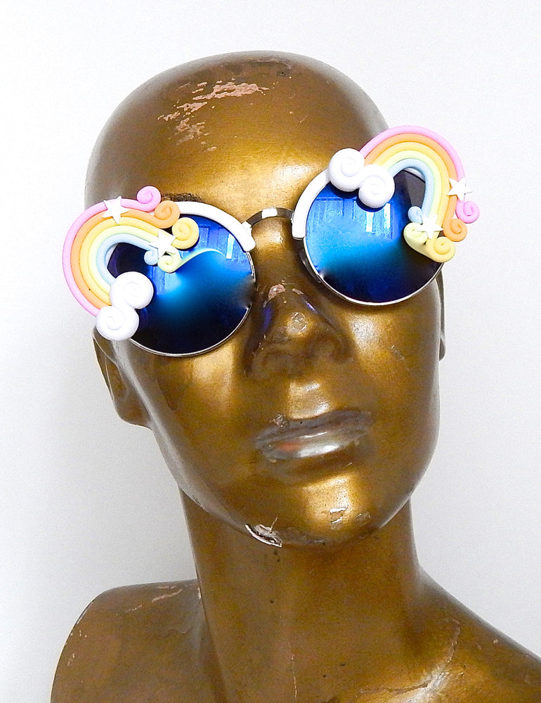 FANTASIA PASTEL RAINBOW ACID COCO WHITE GLASSES