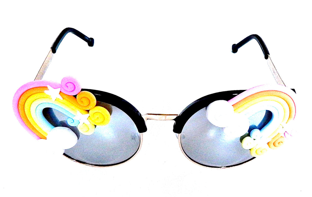 FANTASIA PASTEL RAINBOW ACID COCO SILVER GLASSES