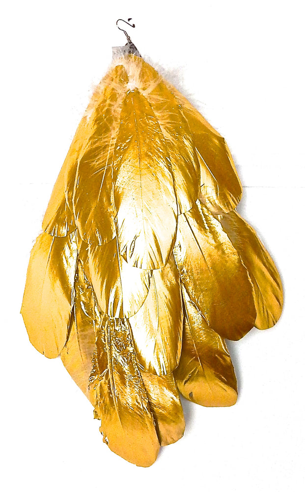 FEATHER GILDED DROP EARRING