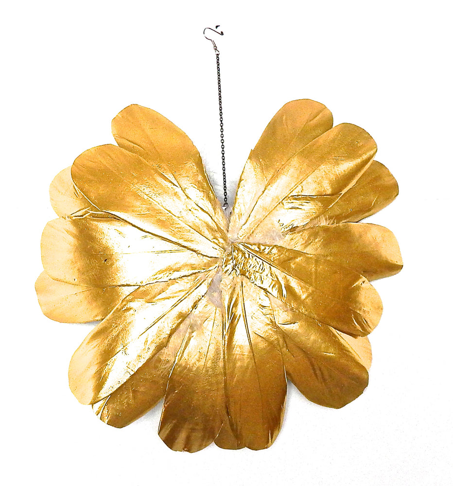 FEATHER GILDED SPIRAL  EARRING