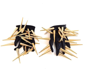 GOLDEN DRAGON BLACK HALF GLOVES