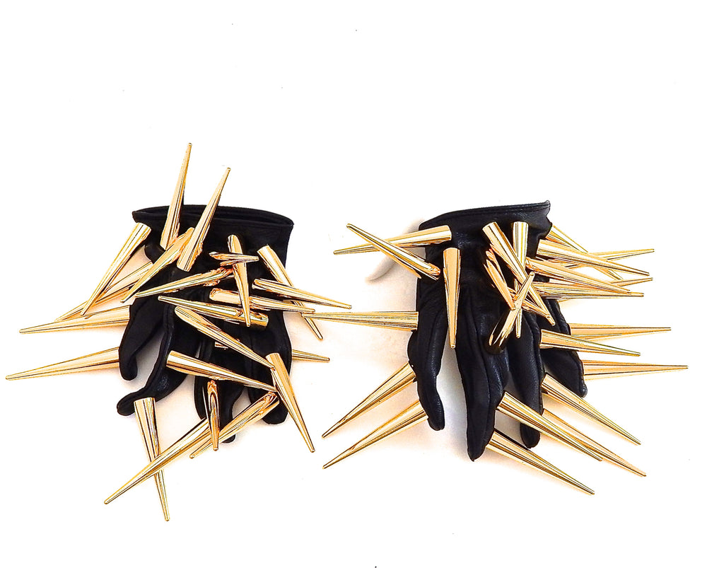 GOLDEN DRAGON BLACK HALF GLOVES