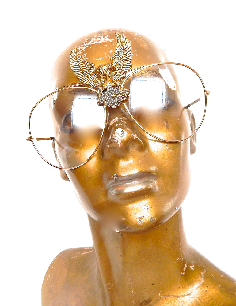 HARLEY GOLD EAGLE CLEAR AVIATOR GLASSES