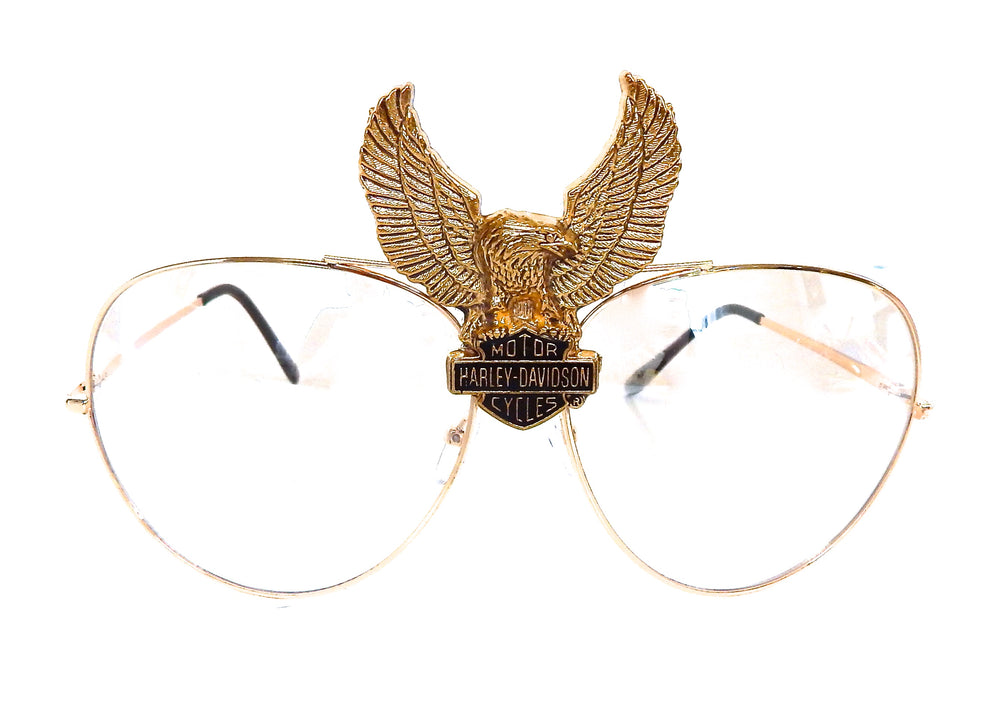 HARLEY GOLD EAGLE CLEAR AVIATOR GLASSES
