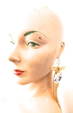 EGYPTIAN GOLD ISIS GODDESS MOONDUST FRINGE EARRINGS