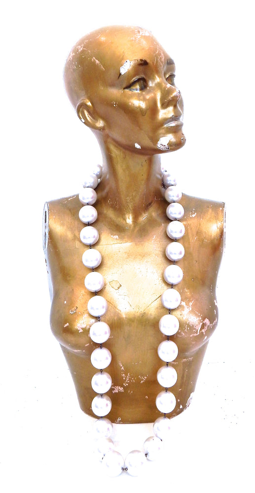 JUMBO WHITE PEARL LONG NECKLACE