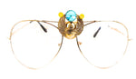 EGYPTIAN GOLD KHEPRI BEETLE TURQUOISE AVIATOR SUNGLASSES