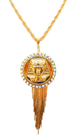 EGYPTIAN GOLD KING TUT OPAL FRINGE NECKLACE