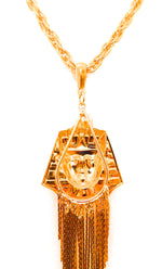 EGYPTIAN GOLD KING TUT SCARLET FRINGE NECKLACE