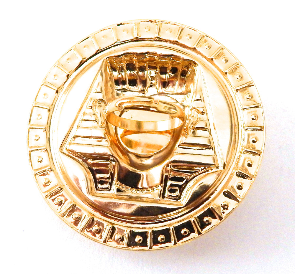 EGYPTIAN GOLD KING TUT OPAL RHINESTONE RING