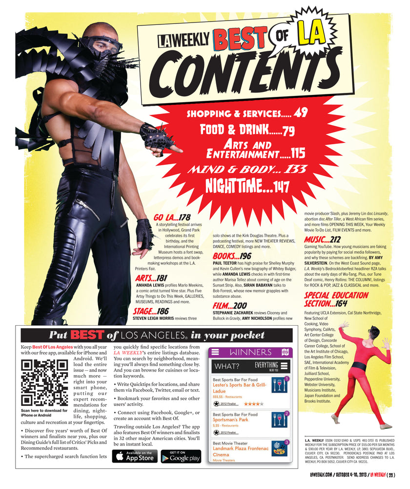 LA WEEKLY BEST OF OCTOBER 2013