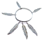 THUNDERBIRD LADYHAWKE LARGE FEATHER BANGLE (SILVER)