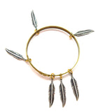 THUNDERBIRD LADYHAWKE SMALL FEATHER BANGLE (GOLD)