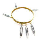 THUNDERBIRD LADYHAWKE SMALL FEATHER BANGLE (GOLD)