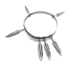 THUNDERBIRD LADYHAWKE SMALL FEATHER BANGLE (SILVER)