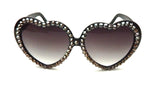 LOLITA BRONZE NUGGET RHINESTONE HEART SUNGLASSES