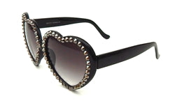 LOLITA BRONZE NUGGET RHINESTONE HEART SUNGLASSES