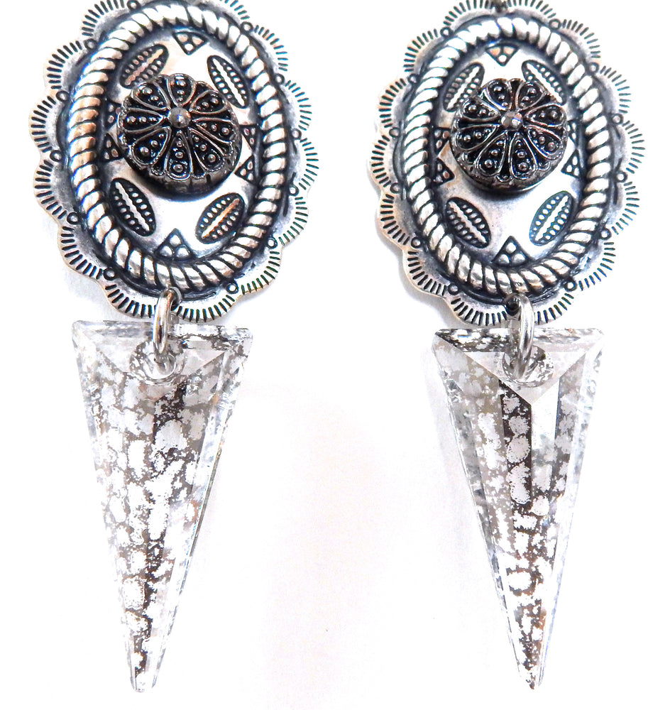 PONDEROSA LONGMIRE LONEWOLF CONCHO EARRINGS