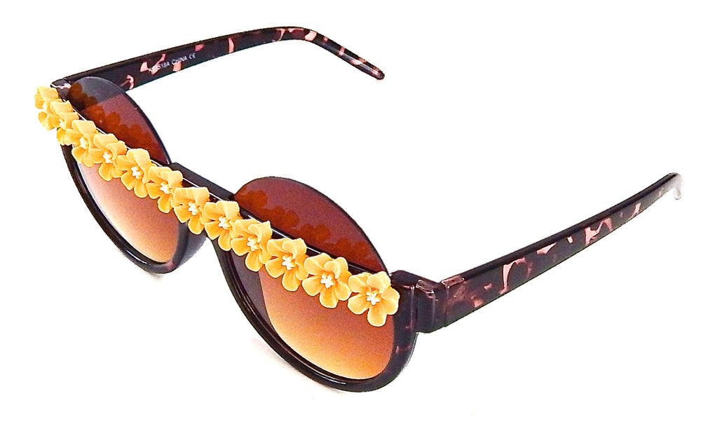 SUMMER OF LOVE MORNING GLORY YELLOW PEEKABOO GLASSES