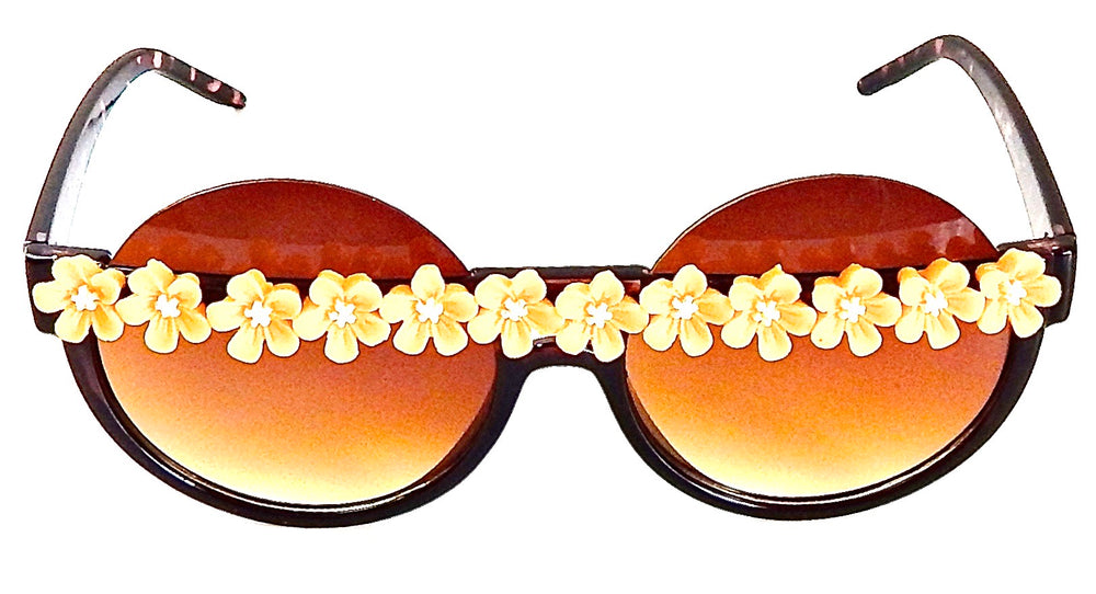 SUMMER OF LOVE MORNING GLORY YELLOW PEEKABOO GLASSES