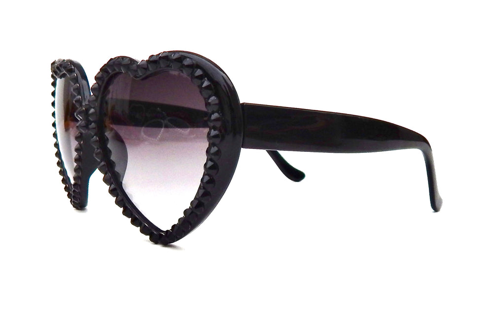 LOLITA MIDNIGHT RIDER RHINESTONE HEART SUNGLASSES