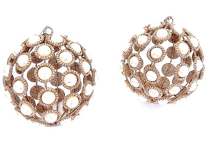 PEARL BAUBLE BALL EARRINGS