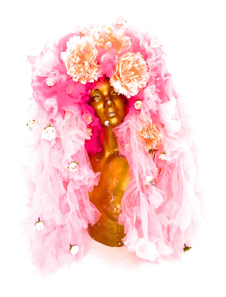 PINK PEONY HEADPIECE