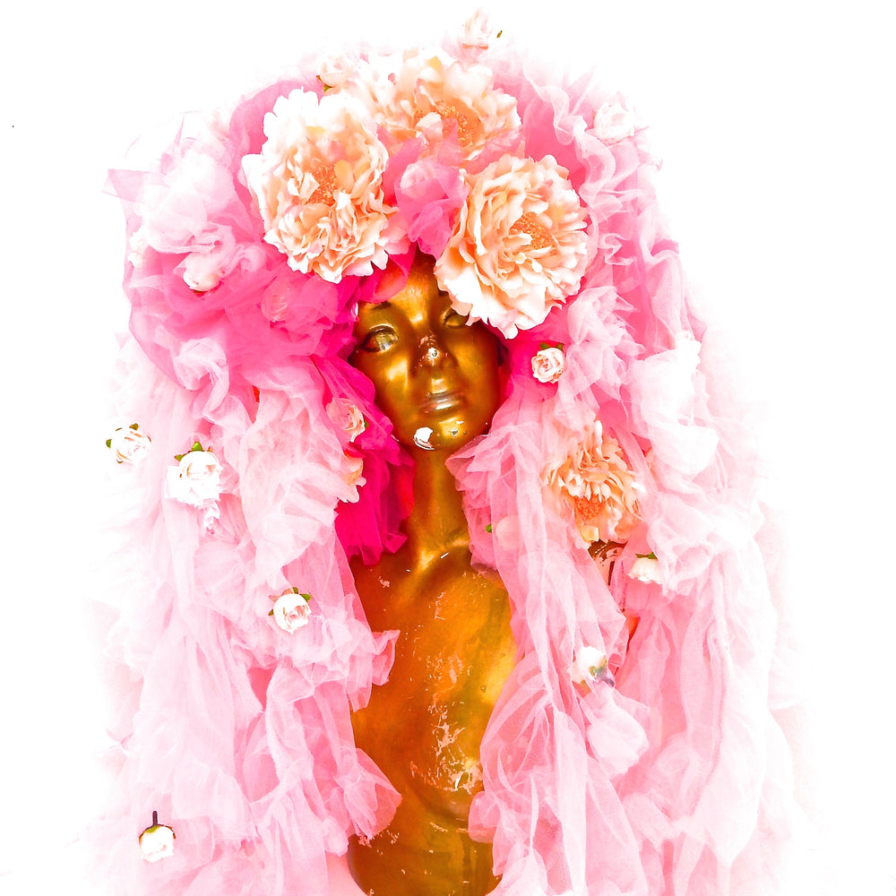 PINK PEONY HEADPIECE