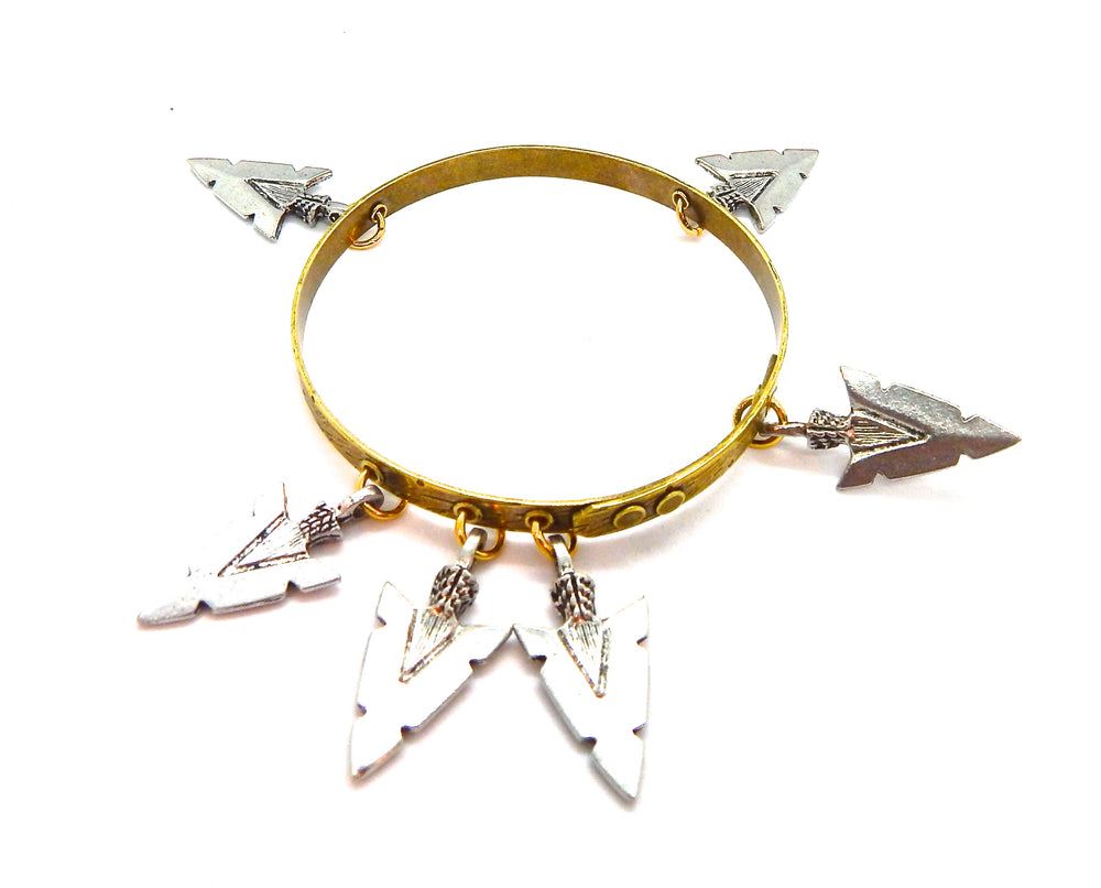 THUNDERBIRD PINON ARROWHEAD BANGLE (GOLD)