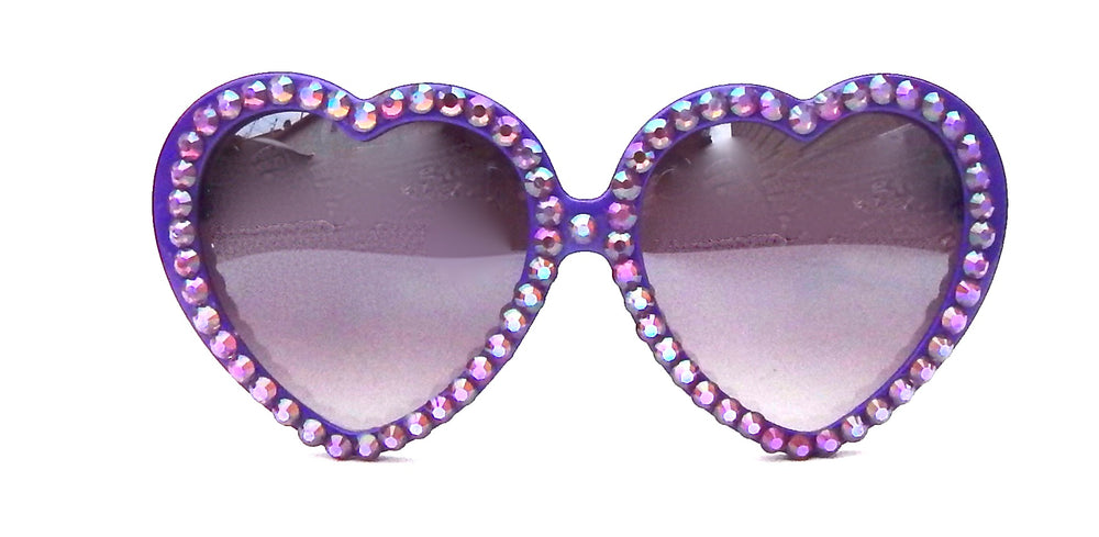 LOLITA PURPLE SMOKE RHINESTONE HEART SUNGLASSES