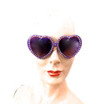 LOLITA PURPLE SMOKE RHINESTONE HEART SUNGLASSES