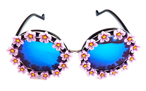 SUMMER OF LOVE MORNING GLORY PURPLE BIRDCAGE2 GLASSES