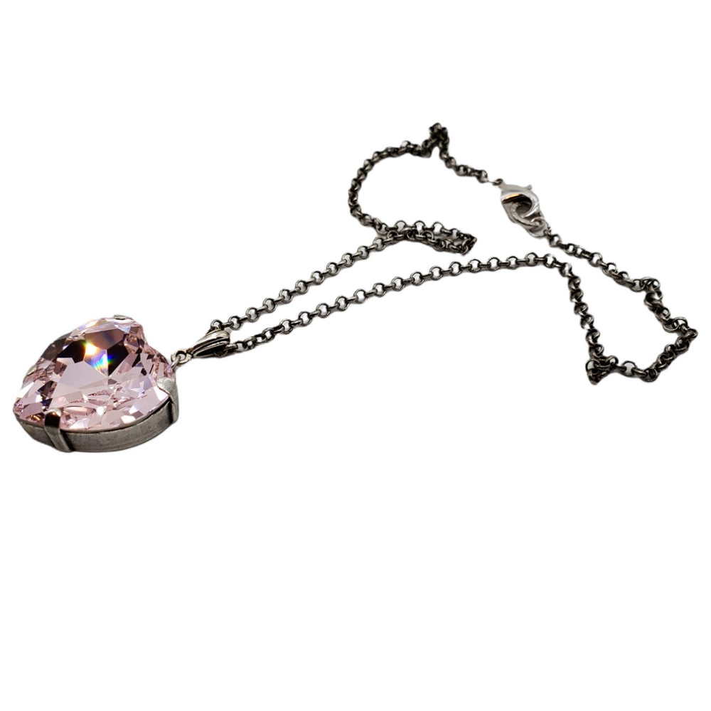 HEART THROB PINK WHISPER HEART NECKLACE