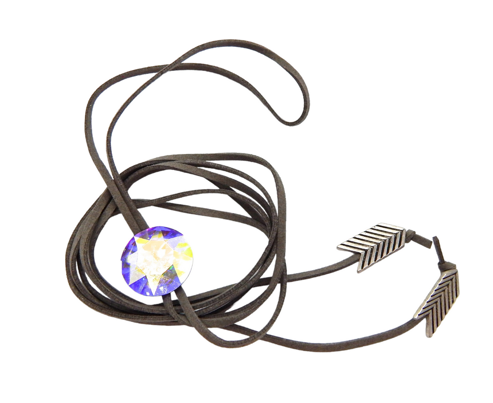 BILLIE JEAN OPAL ARROW GREY BOLO TIE