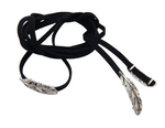 BILLIE JEAN FEATHER CONCHO BLACK BOLO TIE