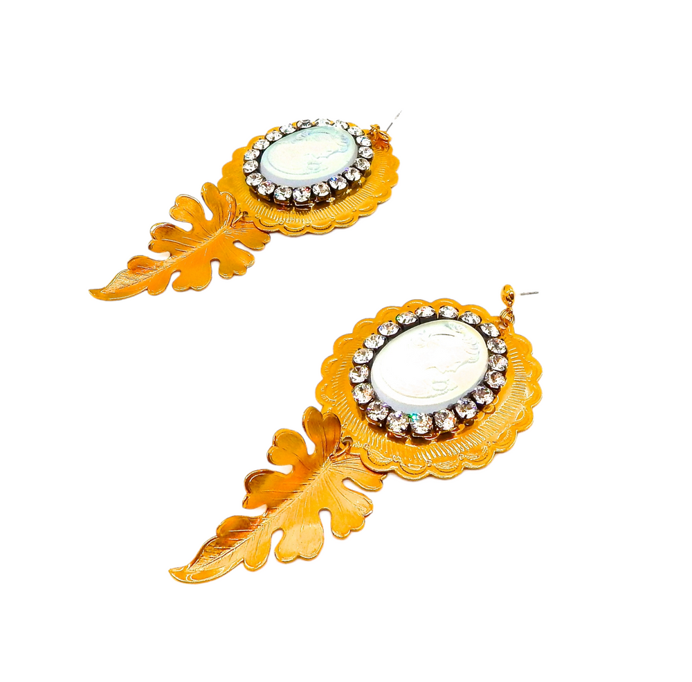 PONDEROSA MOONDUST CAMEO CONCHO EARRINGS